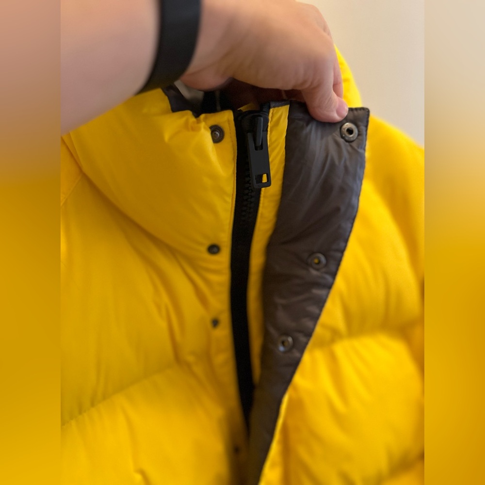 Express Yellow Down puffer jacket size Large - image 3